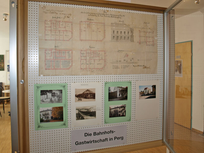 Ausstellungsansicht: Bahnhofs-Gastwirtschaft in Perg