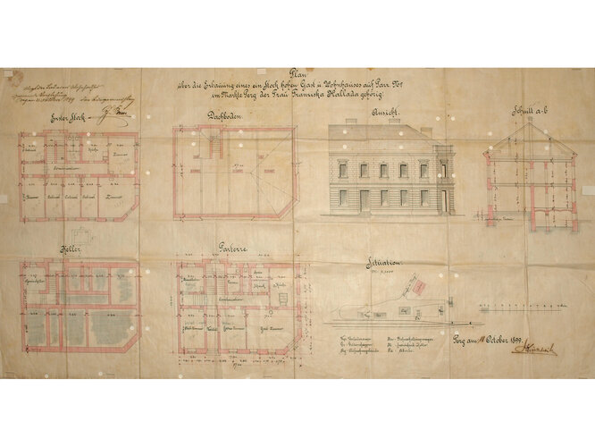 Bauplan, Bahnhofsrestraurant Perg (1899)