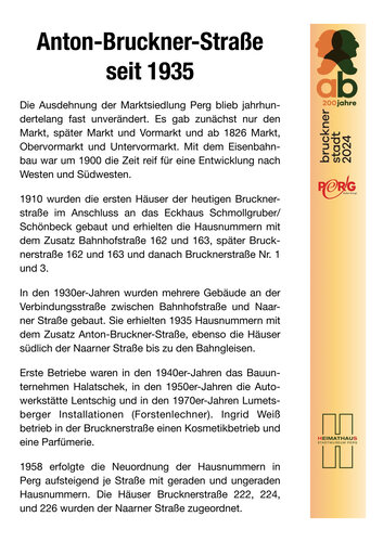 Anton-Bruckner-Straße | © Heimat- und Museumsverein Perg