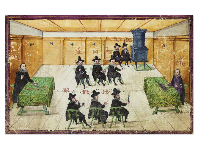 Kolorierte Miniaturfederzeichnung  | © <a href="https://creativecommons.org/licenses/by-sa/3.0/" target="_blank">CC BY-SA 3.0</a>