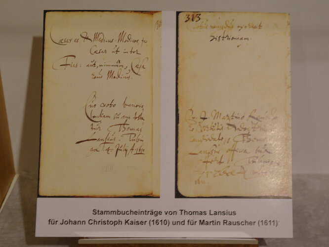 Stammbucheinträge von Thomas Lansius