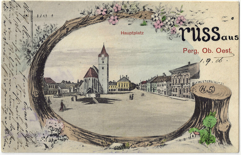 Grußkarte: Perg Hauptplatz