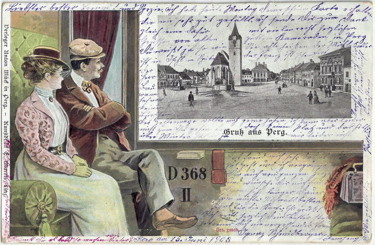 Passepartoutkarte Perg Hauptplatz