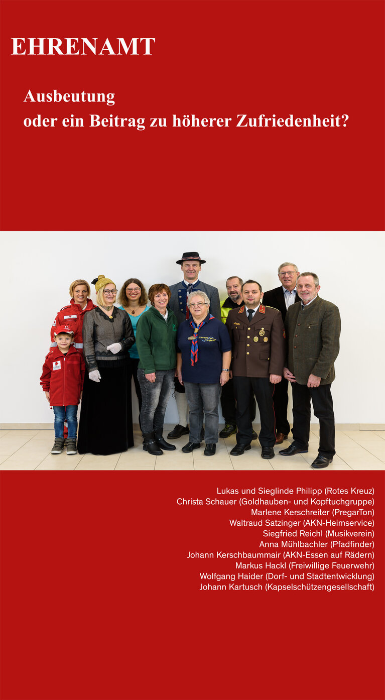 Sujet zur Ausstellung "Ehrenamt – Ausbeutung oder Beitrag zu höherer Zufriedenheit?" | © Museum Pregarten