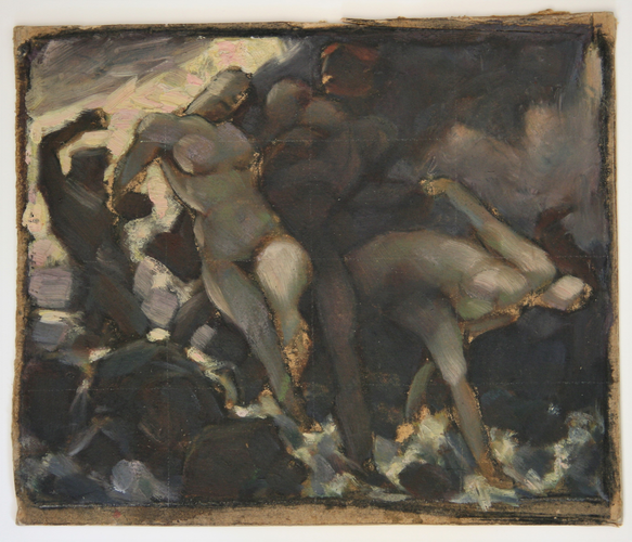 Studie zum Ölgemälde "Der Wildbach" (Allegorie)
