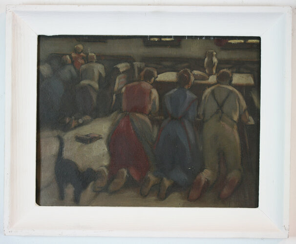 Innviertler Bauernfamilie beim Abendgebet (Studie)