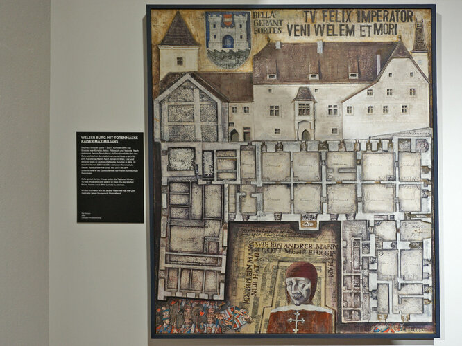 Welser Burg mit Totenmaske Kaiser Maximilians