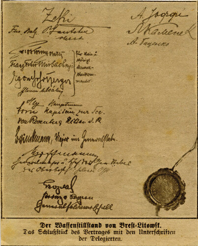 Der Waffenstillstand von Brest-Litowsk