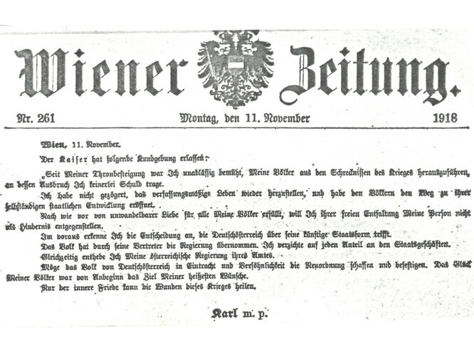 Kundmachung Kaiser Karls 