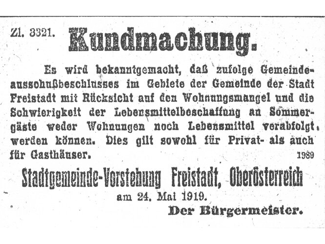 Kundmachung des Bürgermeisters