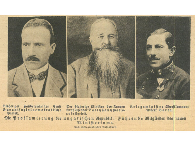 Zeitungsfoto: Mitglieder des neuen ungarischen Ministeriums