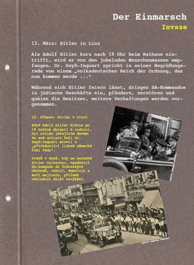 Ausstellungstafel: Der Einmarsch