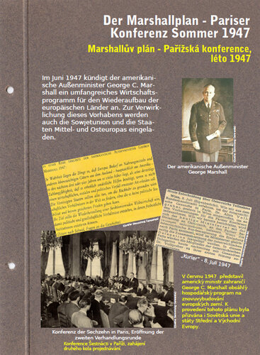 Tafel: Der Marshallplan - Pariser Konferenz Sommer 1947 | © Mühlviertler Schlossmuseum Freistadt