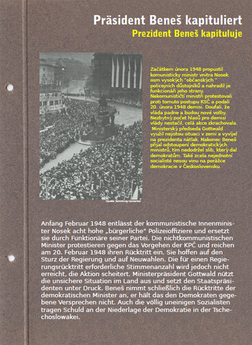 Tafel: Präsident Beneš kapituliert | © Mühlviertler Schlossmuseum Freistadt