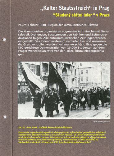 Tafel: "Kalter Staatsstreich" in Prag" | © Mühlviertler Schlossmuseum Freistadt