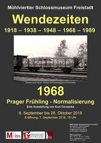 Ausstellungsplakat: Das Jahr 1968 – Abgrenzen: "Prager Frühling" und "Normalisierung" | © Mühlviertler Schlossmuseum