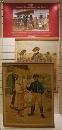 Tafel 1: 1918. Begrenzen: Zwei neue Staaten - eine Grenze