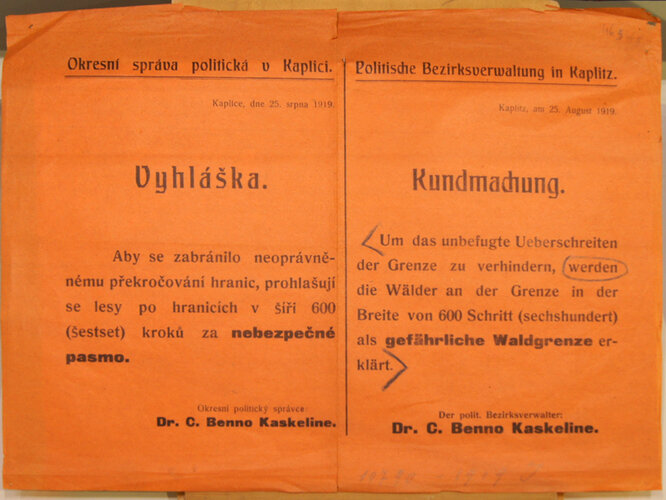 Kundmachung zur neuen Grenzziehung