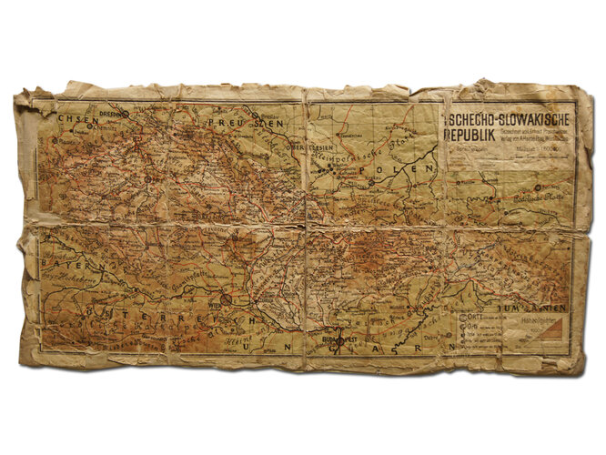 Karte der neuen Tschechoslowakei