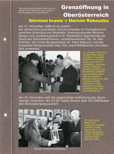 Grenzöffnung in Oberösterreich | © Mühlviertler Schlossmuseum