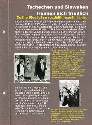 Tschechen und Slowaken trennen sich friedlich | © Mühlviertler Schlossmuseum