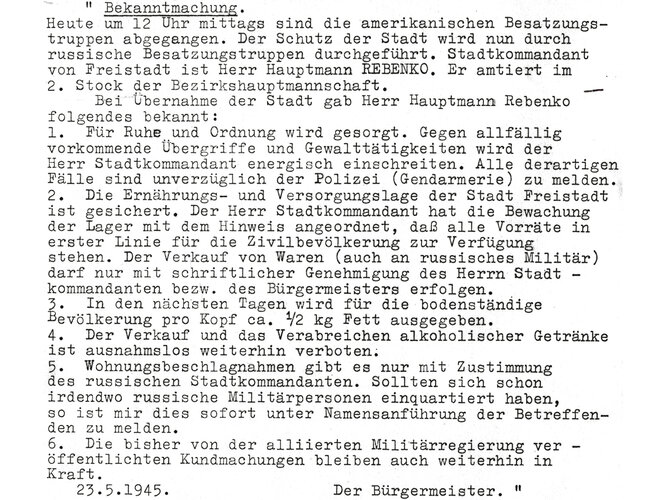 Bekanntmachung des Bürgermeisters