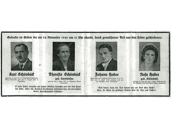 Totenbildchen Verbrechensopfer