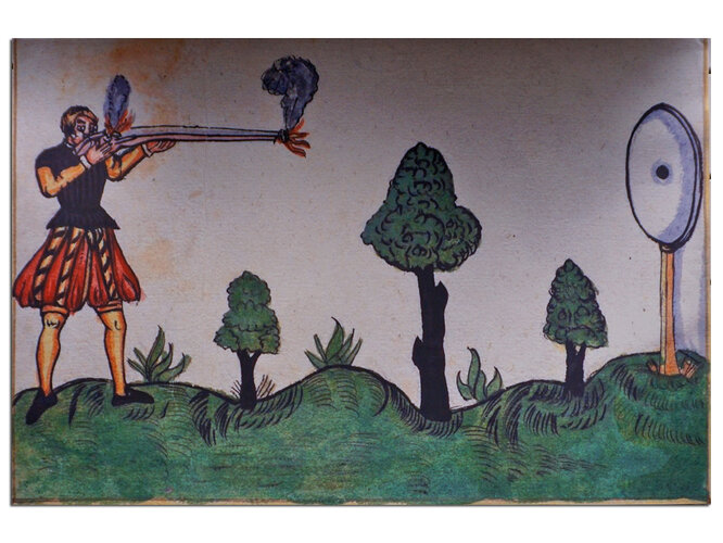 Darstellung "Büchsenschießen" (1569)