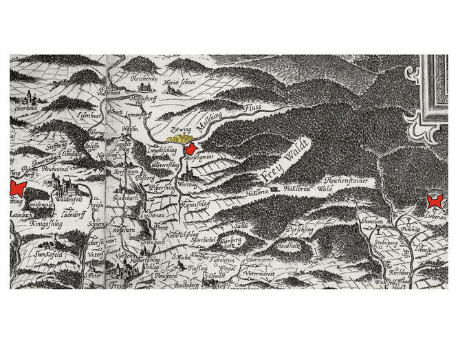 Karte von Matthäus Vischer/Mapa Matthäuse Vischera