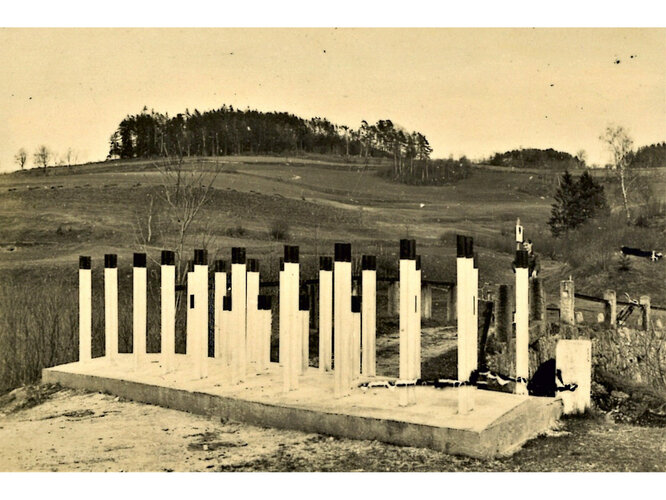 Grenzsperre in Zettwing-Mairspindt / Hraniční zátaras v Cetvinách-Mairspindtu