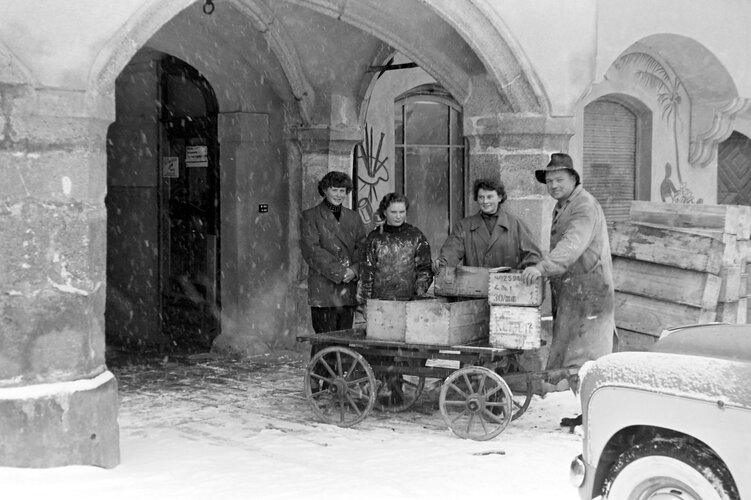 Warentransport mit dem Handwagerl