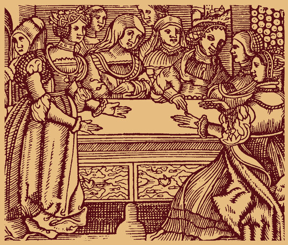 Damen in Renaissanceroben