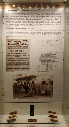 Vitrine "Rückführung der Kriegsgefangenen 1918" | © Mühlviertler Schlossmuseum Freistadt