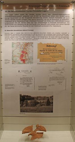 Vitrine "Die Sachdemobilisierung des Freistädter Lagers" | © Mühlviertler Schlossmuseum Freistadt