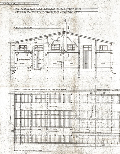Plan einer Unterkunftsbaracke