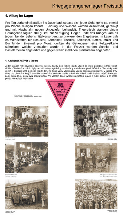 Tafel "Alltag im Lager"