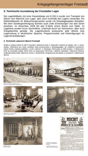 Tafel "Technische Ausstattung der Freistädter Lager"