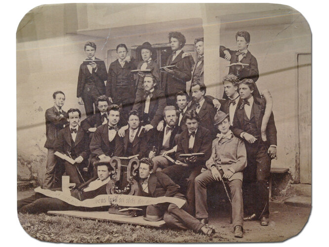 Anton Vergeiner mit Musikkapelle