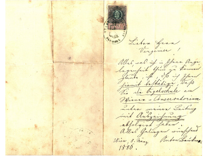 Brief an Hermann Pius Vergeiner