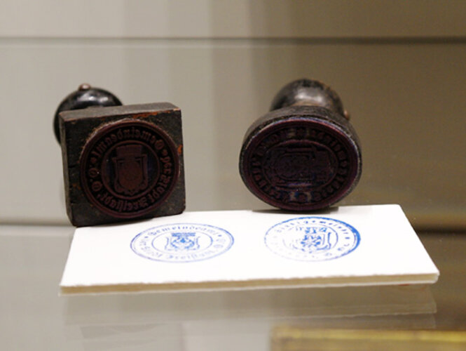 Handstempel der Stadtgemeinde | © Mühlviertler Schlossmuseum, Foto: Verbund Oö. Museen