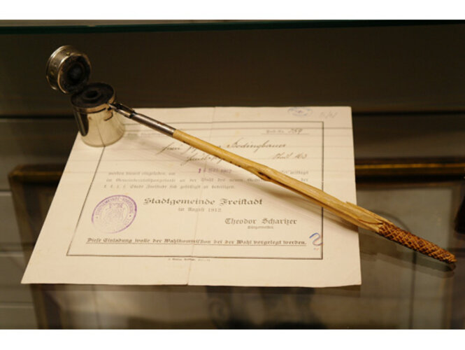 Stempel, Dokument, Schreibutensilien | © Mühlviertler Schlossmuseum, Foto: Verbund Oö. Museen