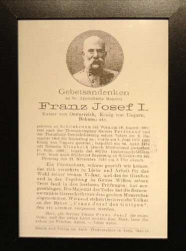 Gebetsandenken Kaiser Franz Josef I. | © Mühlviertler Schlossmuseum - Foto: Verbund Oö. Museen