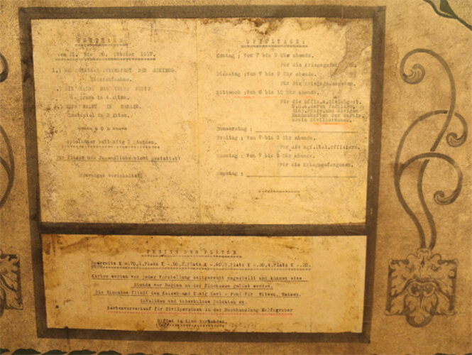 Programmtafel - K.u.K. Feldkino Freistadt | © Mühlviertler Schlossmuseum - Foto: Verbund Oö. Museen