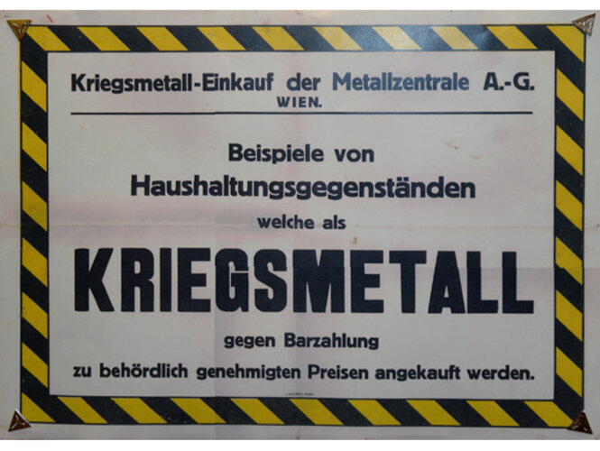 Plakat "Kriegsmetall-Einkauf" | © Mühlviertler Schlossmuseum