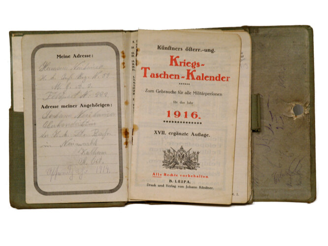 Kriegs-Taschen-Kalender 1916 | © Mühlviertler Schlossmuseum - Repro: Verbund Oö. Museen