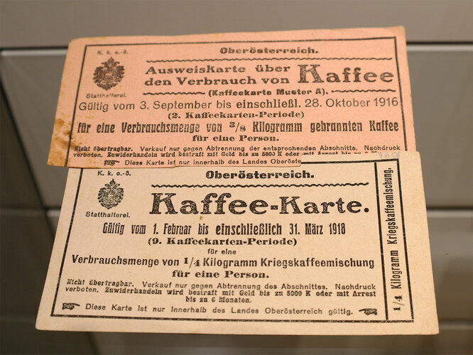 Kaffee-Karten | © Mühlviertler Schlossmuseum - Foto: Verbund Oö. Museen