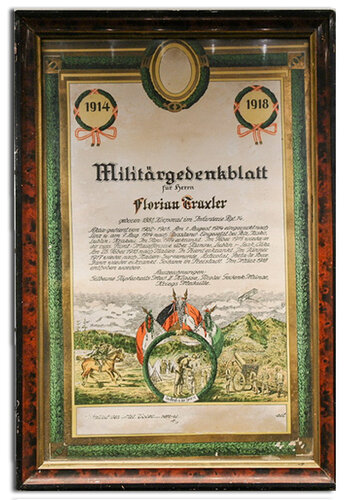 Militärgedenkblatt | © Foto: Verbund Oö. Museen