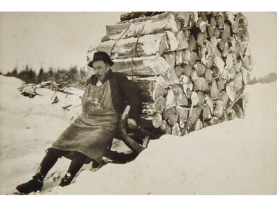 Holztransport zum Sammelplatz