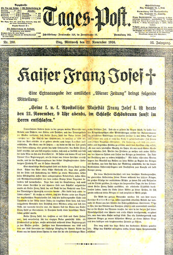 Todesmeldung in der Tages-Post