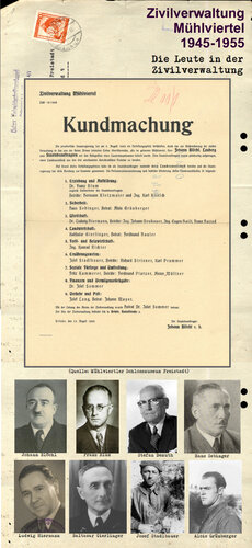 Tafel: Die Leute in der Zivilverwaltung | © Mühlviertler Schlossmuseum